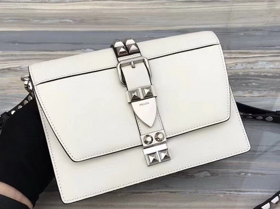 Prada Elektra Calf Leather Bag in White