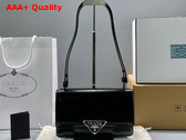 Prada Embleme Brushed Leather Bag in Black 1BD321 Replica