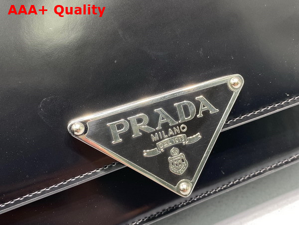 Prada Embleme Brushed Leather Bag in Black 1BD321 Replica