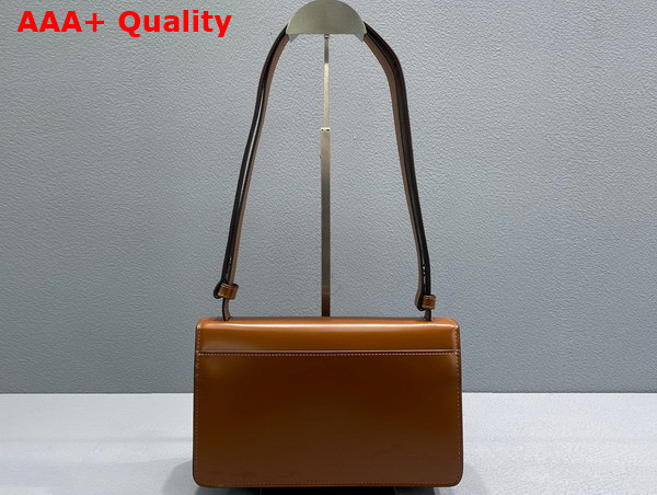 Prada Embleme Brushed Leather Bag in Tobacco 1BD321 Replica