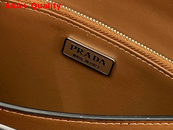 Prada Embleme Brushed Leather Bag in Tobacco 1BD321 Replica