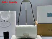 Prada Embleme Brushed Leather Bag in White 1BD321 Replica