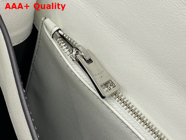 Prada Embleme Brushed Leather Bag in White 1BD321 Replica