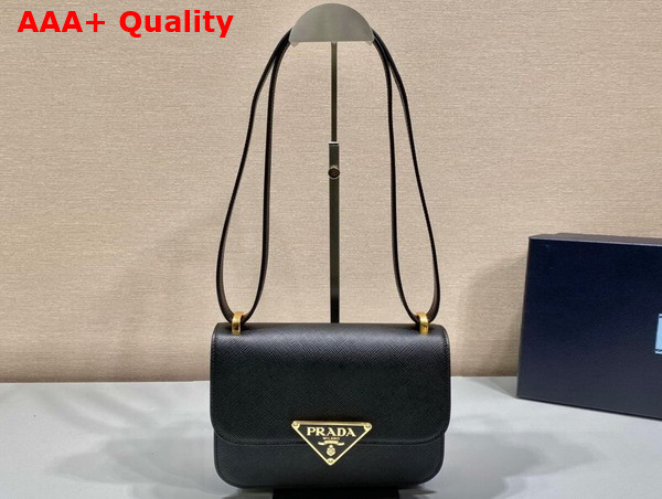 Prada Embleme Saffiano Shoulder Bag in Black 1BD320 Replica