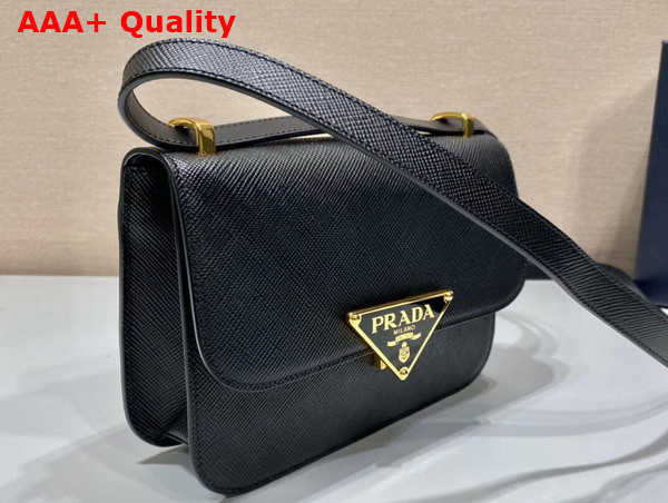 Prada Embleme Saffiano Shoulder Bag in Black 1BD320 Replica