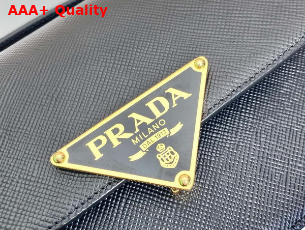 Prada Embleme Saffiano Shoulder Bag in Black 1BD320 Replica