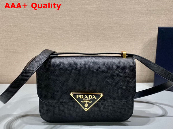 Prada Embleme Saffiano Shoulder Bag in Black 1BD320 Replica