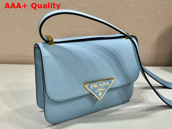 Prada Embleme Saffiano Shoulder Bag in Light Blue 1BD320 Replica