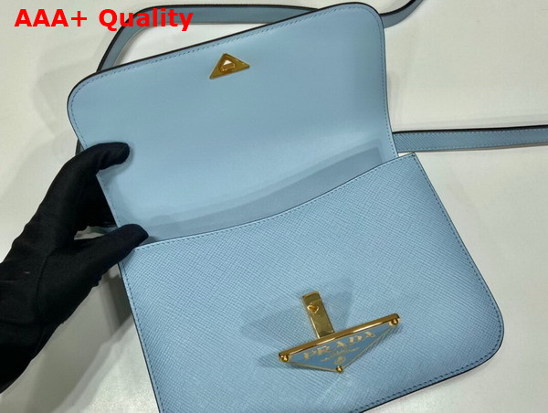 Prada Embleme Saffiano Shoulder Bag in Light Blue 1BD320 Replica