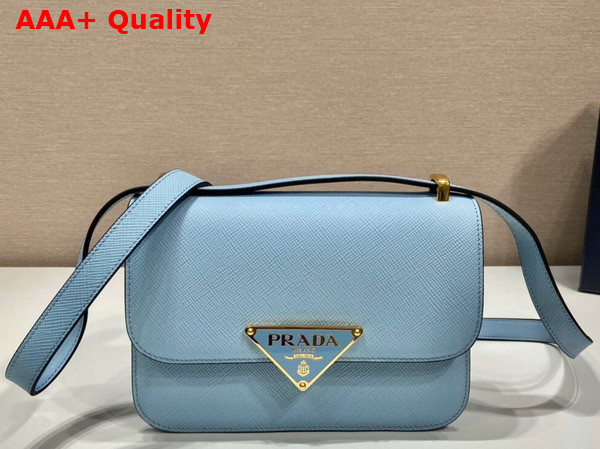 Prada Embleme Saffiano Shoulder Bag in Light Blue 1BD320 Replica