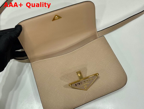 Prada Embleme Saffiano Shoulder Bag in Sand Beige 1BD320 Replica