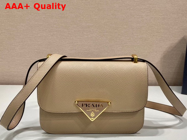 Prada Embleme Saffiano Shoulder Bag in Sand Beige 1BD320 Replica