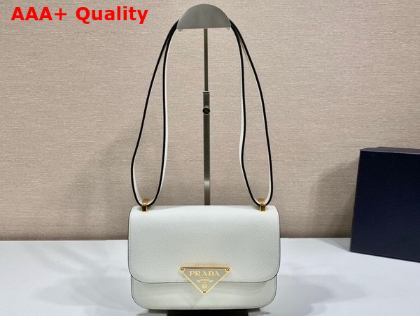 Prada Embleme Saffiano Shoulder Bag in White 1BD320 Replica