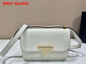 Prada Embleme Saffiano Shoulder Bag in White 1BD320 Replica