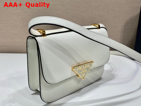 Prada Embleme Saffiano Shoulder Bag in White 1BD320 Replica