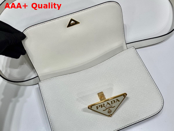 Prada Embleme Saffiano Shoulder Bag in White 1BD320 Replica