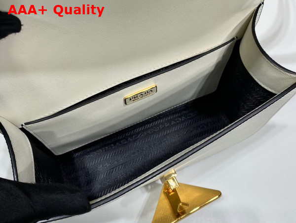 Prada Embleme Saffiano Shoulder Bag in White 1BD320 Replica