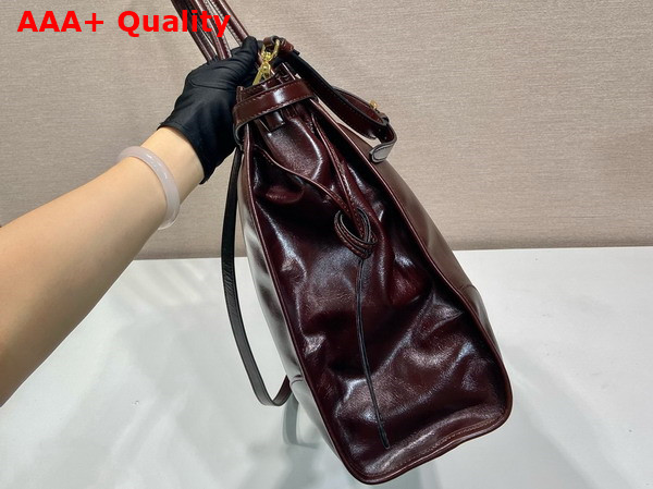 Prada Extra Large Leather Handbag in Dark Brown 1BA439 Replica