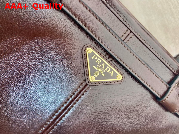 Prada Extra Large Leather Handbag in Dark Brown 1BA439 Replica