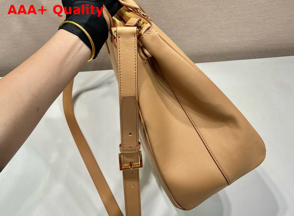 Prada Extra Large Prada Galleria Leather Bag in Natural 1BA802 Replica