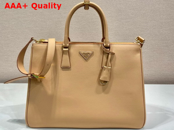 Prada Extra Large Prada Galleria Leather Bag in Natural 1BA802 Replica