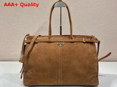 Prada Extra Large Suede Handbag in Cocoa Brown 1BA439 Replica