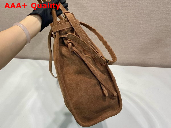 Prada Extra Large Suede Handbag in Cocoa Brown 1BA439 Replica