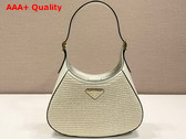 Prada Fabric and Leather Shoulder Bag Tan and White 1BC179 Replica