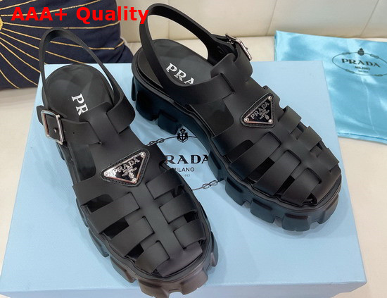 Prada Foam Rubber Sandals in Black 1X853M Replica