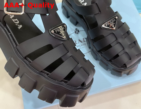 Prada Foam Rubber Sandals in Black 1X853M Replica