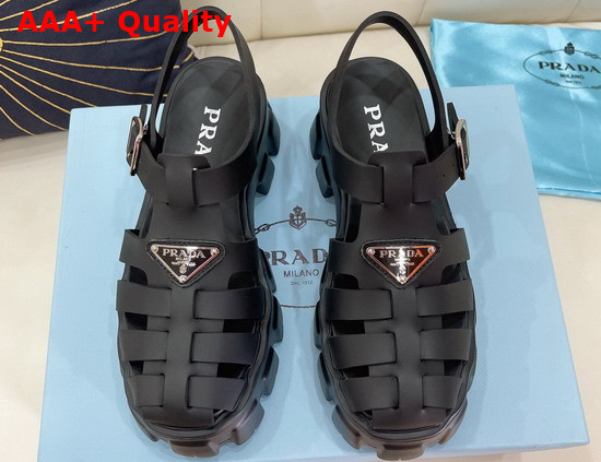 Prada Foam Rubber Sandals in Black 1X853M Replica