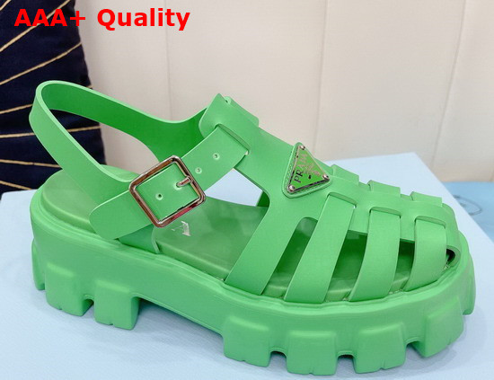 Prada Foam Rubber Sandals in Green 1X853M Replica