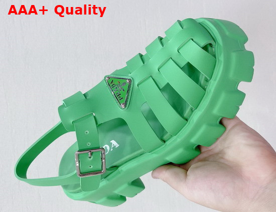 Prada Foam Rubber Sandals in Green 1X853M Replica