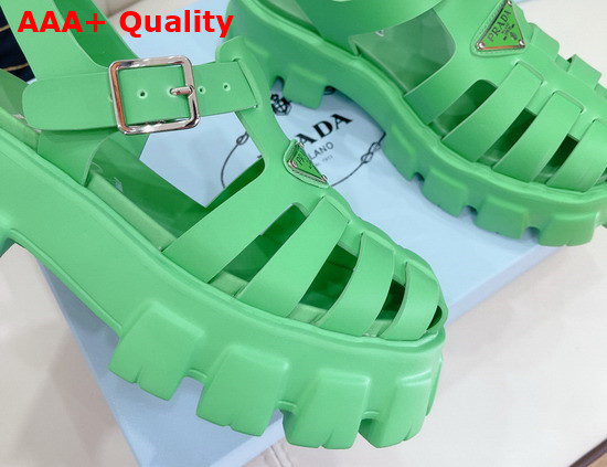 Prada Foam Rubber Sandals in Green 1X853M Replica