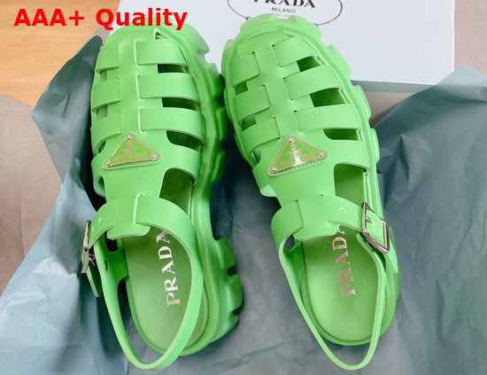 Prada Foam Rubber Sandals in Green 1X853M Replica