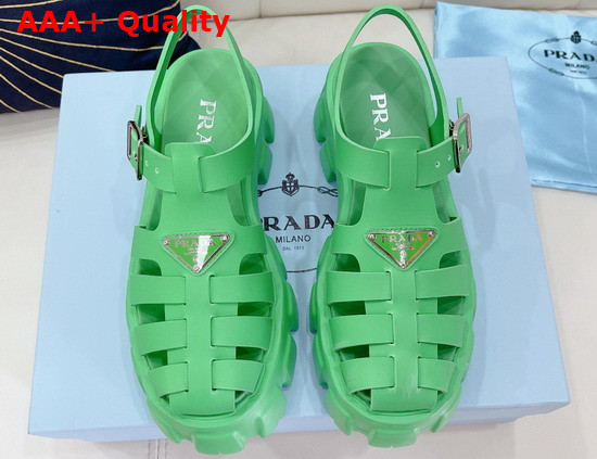 Prada Foam Rubber Sandals in Green 1X853M Replica