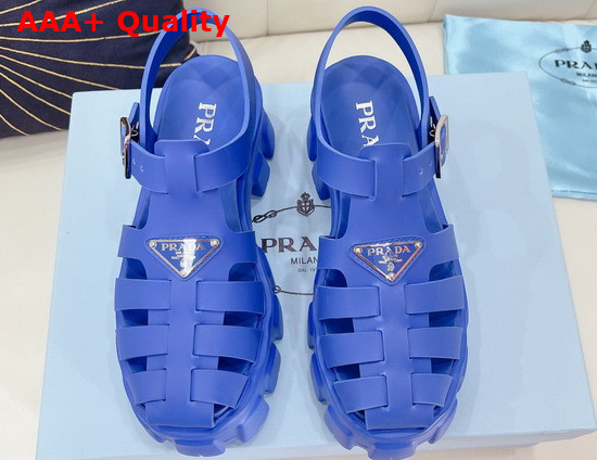 Prada Foam Rubber Sandals in Light Blue 1X853M Replica