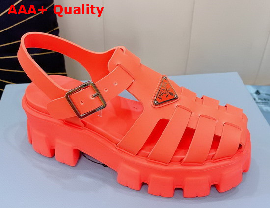 Prada Foam Rubber Sandals in Orange 1X853M Replica