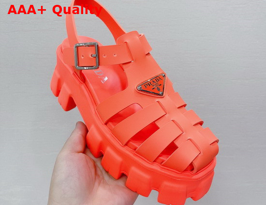 Prada Foam Rubber Sandals in Orange 1X853M Replica