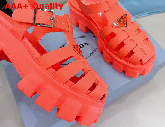 Prada Foam Rubber Sandals in Orange 1X853M Replica