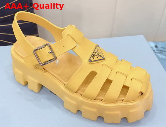 Prada Foam Rubber Sandals in Sunny Yellow 1X853M Replica