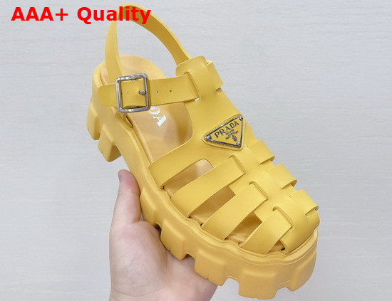 Prada Foam Rubber Sandals in Sunny Yellow 1X853M Replica