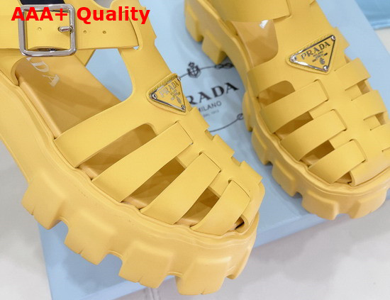 Prada Foam Rubber Sandals in Sunny Yellow 1X853M Replica