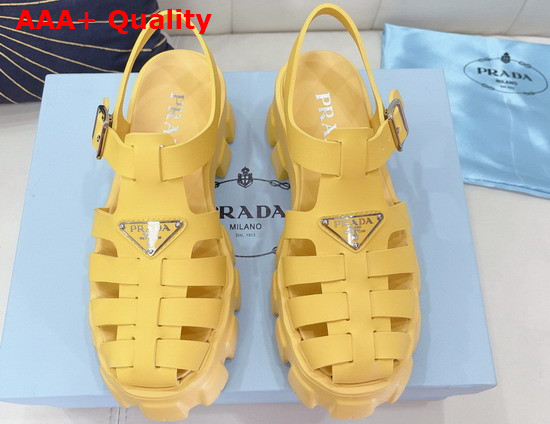 Prada Foam Rubber Sandals in Sunny Yellow 1X853M Replica