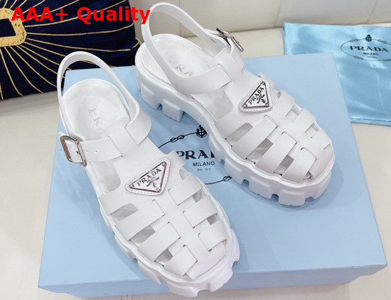 Prada Foam Rubber Sandals in White 1X853M Replica