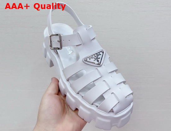 Prada Foam Rubber Sandals in White 1X853M Replica