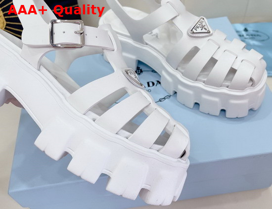 Prada Foam Rubber Sandals in White 1X853M Replica