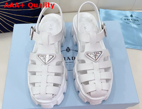 Prada Foam Rubber Sandals in White 1X853M Replica