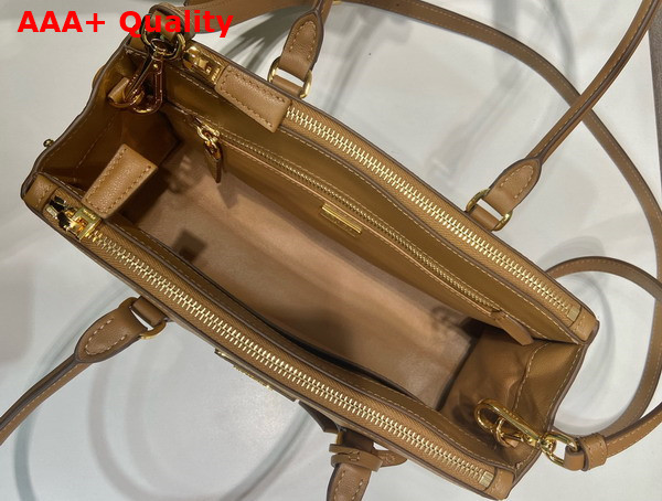 Prada Galleria East West Leather Bag in Natural Replica