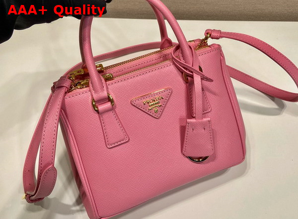 Prada Galleria Saffiano Leather Mini Bag in Pink 1BA906 Replica